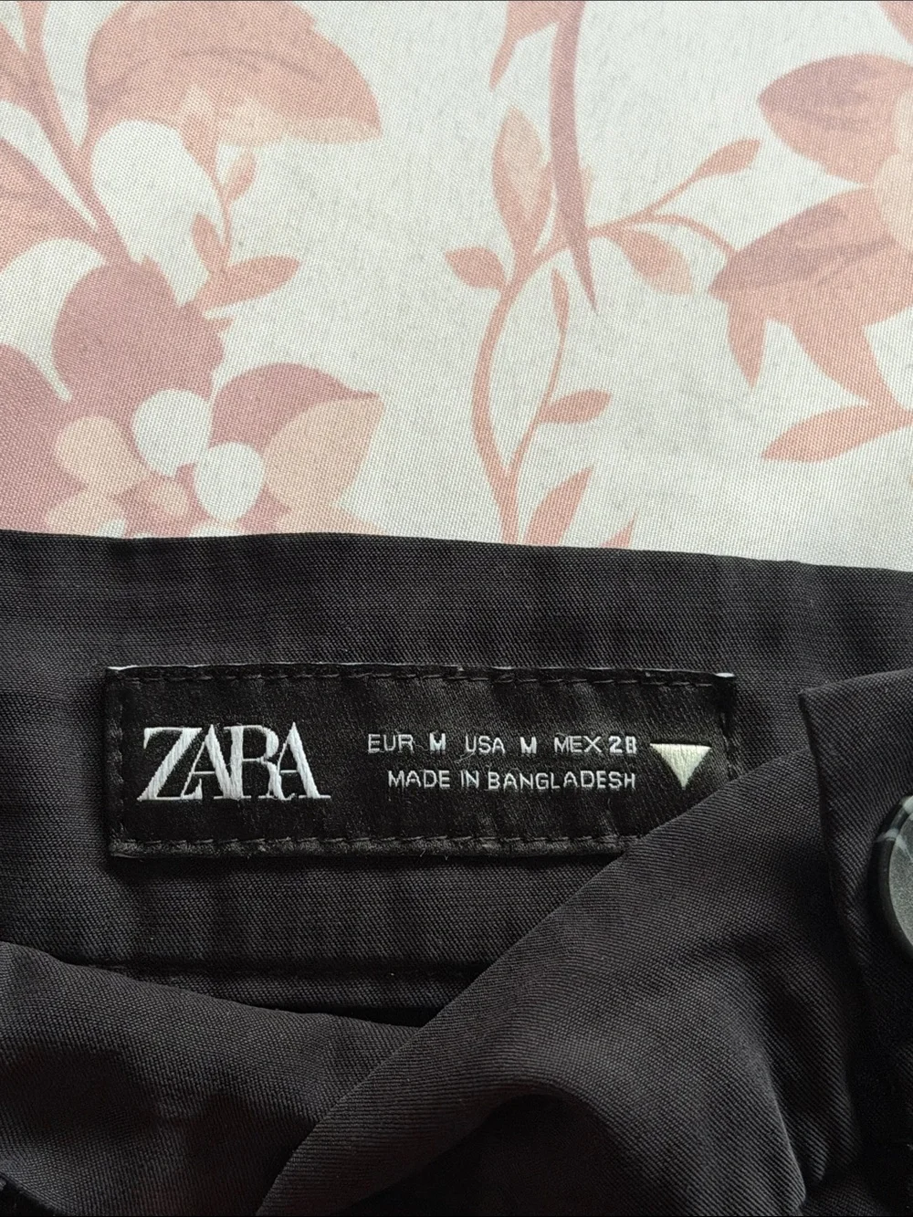 Zara Dark Gray Wide-Leg Linen Blend Pants